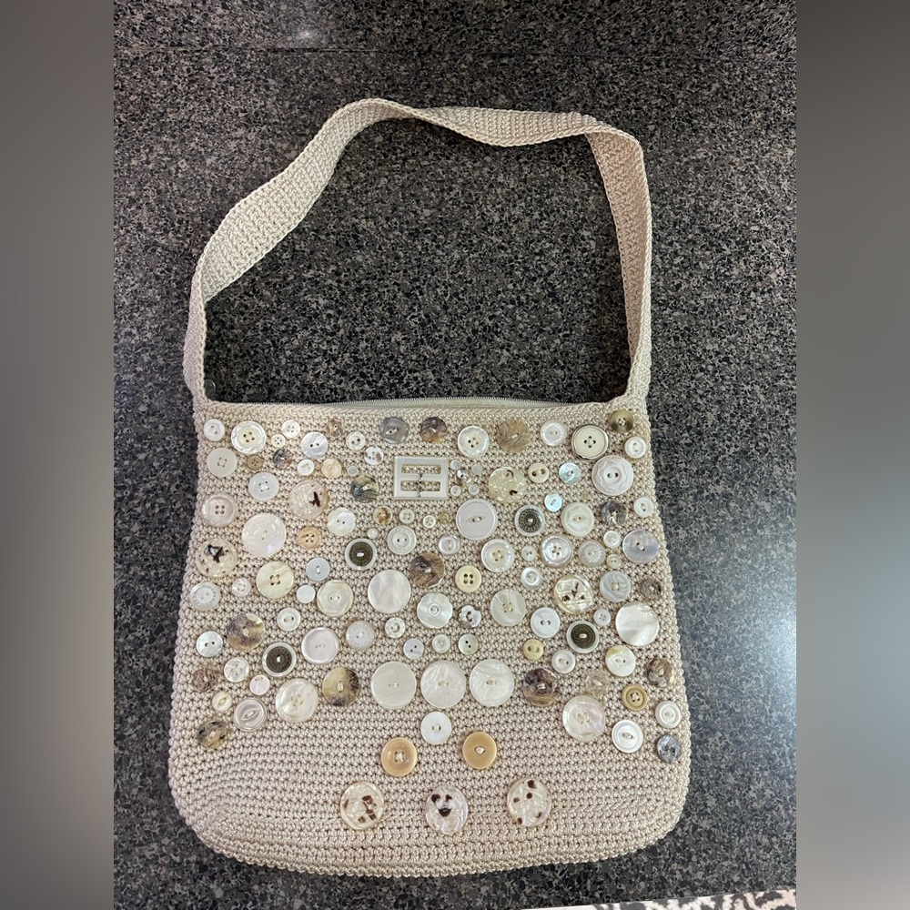 The Sak Cream Button-Embellished Shoulder Bag